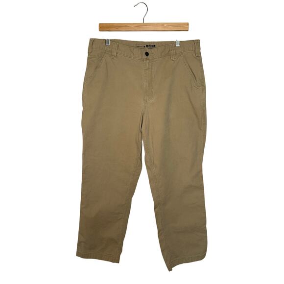 Carhartt Men's Rugged Flex Relaxed Fit Canvas Work Pants 36x30 BN2291-M Khaki - Picture 1 of 7